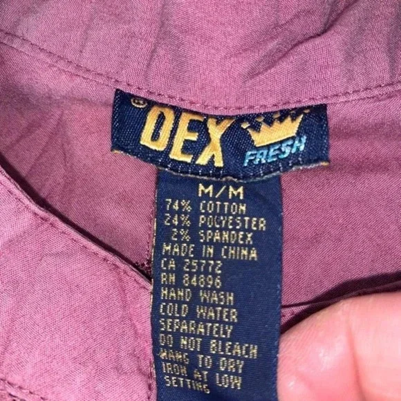Dex Fresh Vintage Y2K Embroidered Blouse Mauve Mandarin Collar Size M Boho - Picture 2 of 8